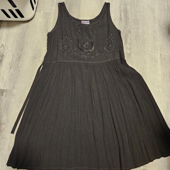 Vintage Embroidered Mini Dress - Picture 1 of 4
